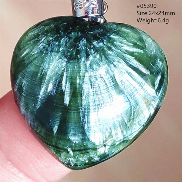 Green Seraphinite Heart Pendant-ToShay.org