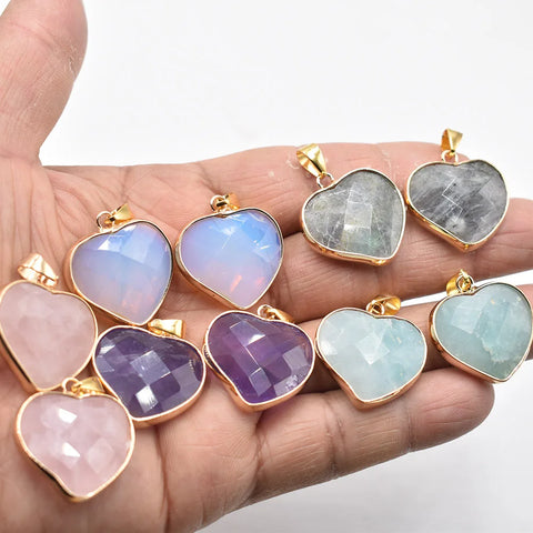 Mixed Crystal Heart Pendants-ToShay.org