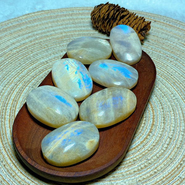 Blue Moonstone Palm Stones-ToShay.org