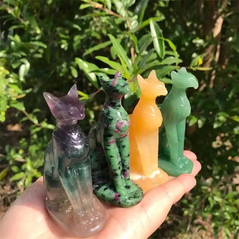Mixed Crystal Cat Statues-ToShay.org