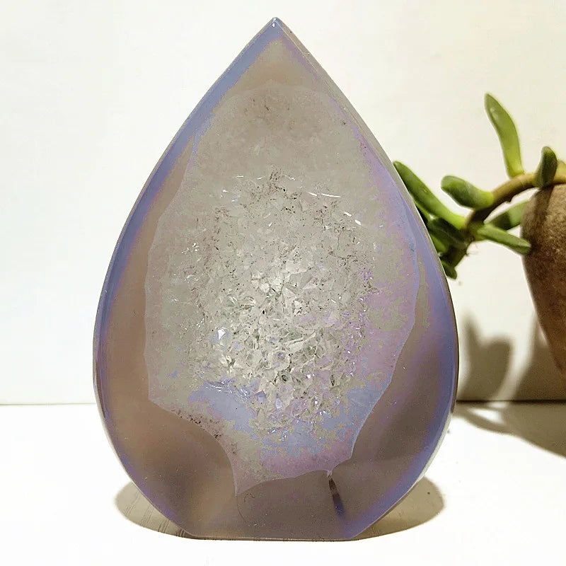Blue Agate Geode Point-ToShay.org