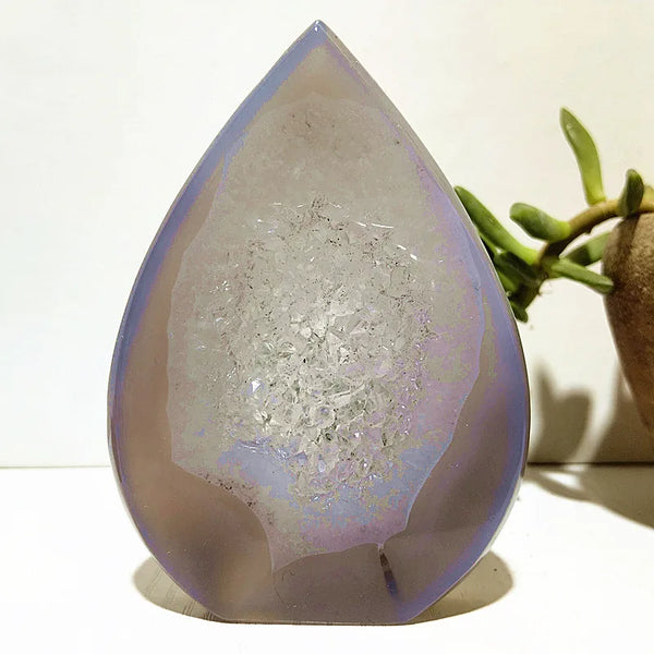 Blue Agate Geode Point-ToShay.org