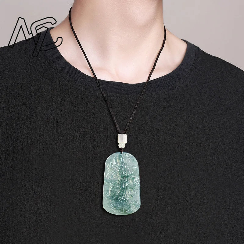 Blue Jade Dragon Pendant-ToShay.org