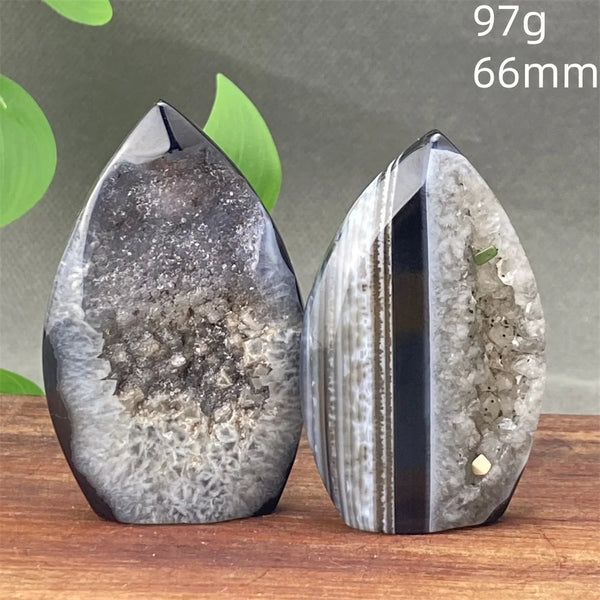 Black Agate Geode Flame-ToShay.org