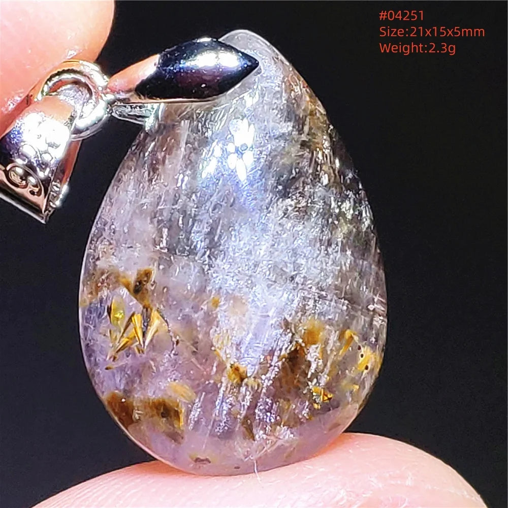 Purple Rutilated Auralite Pendant-ToShay.org