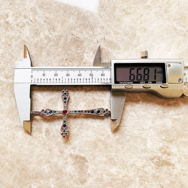 Silver Jewel Cross Pendant-ToShay.org