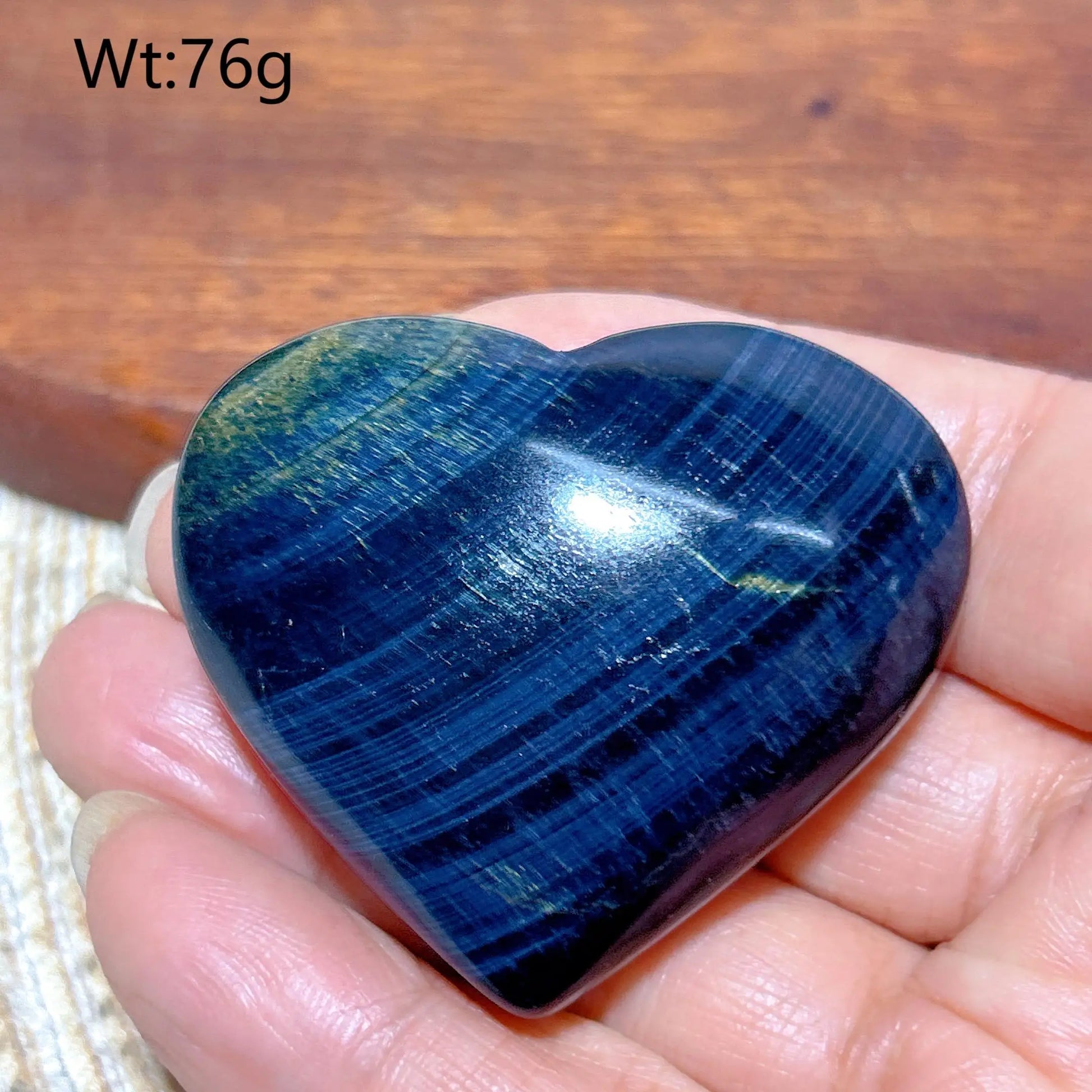 Blue Flash Tiger Eye Heart-ToShay.org