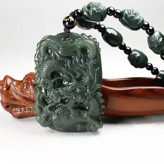 Green Jade Dragon Pendant-ToShay.org