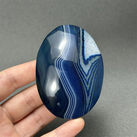 Blue Agate Palm Stone-ToShay.org