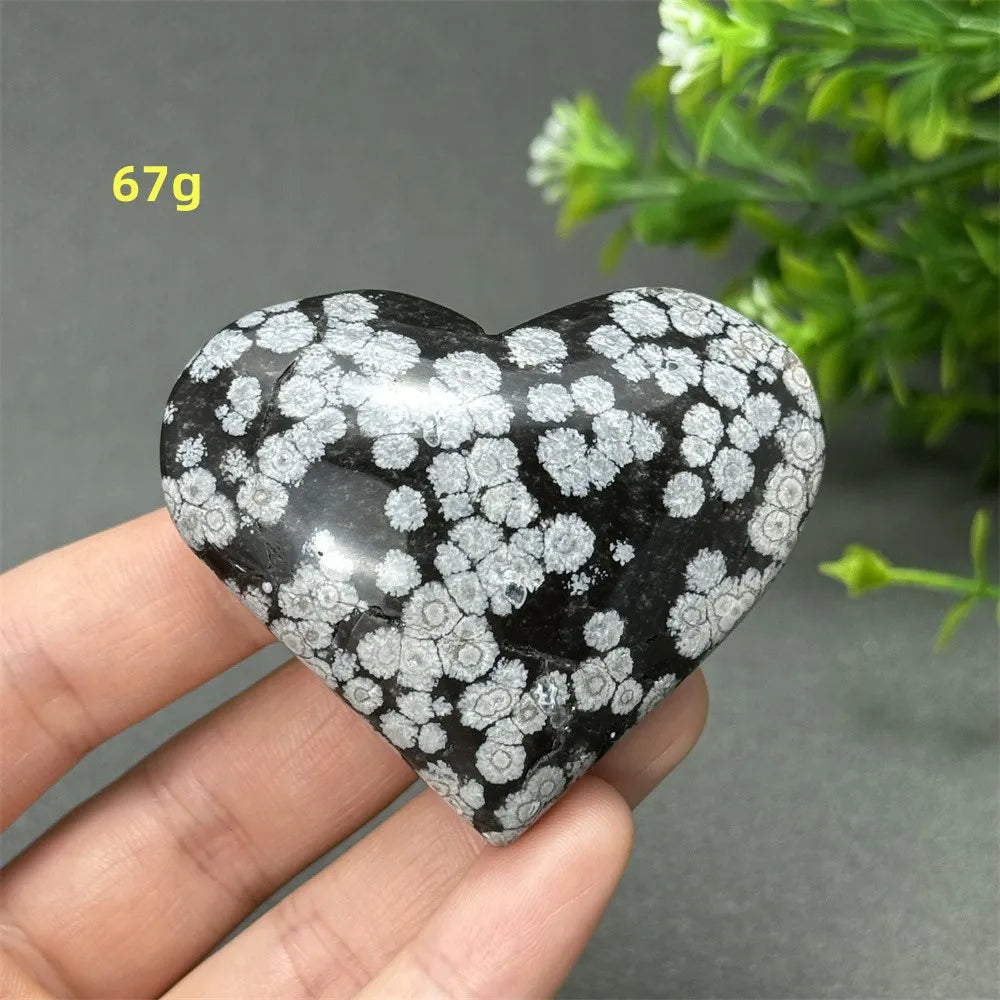 Black Snowflake Obsidian Heart-ToShay.org