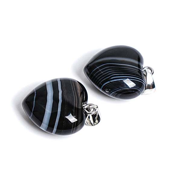 Black Striped Agate Hearts-ToShay.org