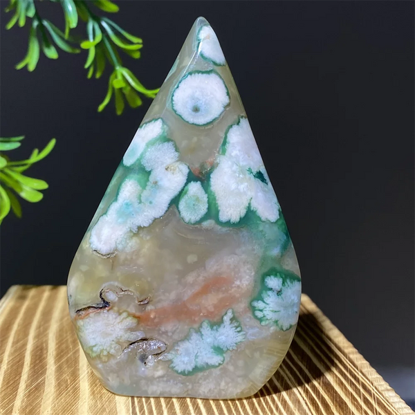Green Flower Agate Flame-ToShay.org