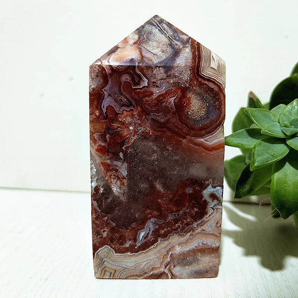 Red Lace Agate Wand Point-ToShay.org