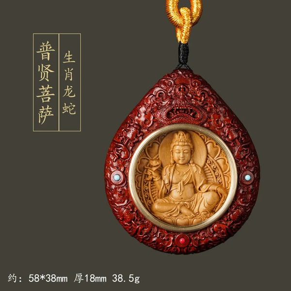 Red Mahogany Amitabha Pendant-ToShay.org