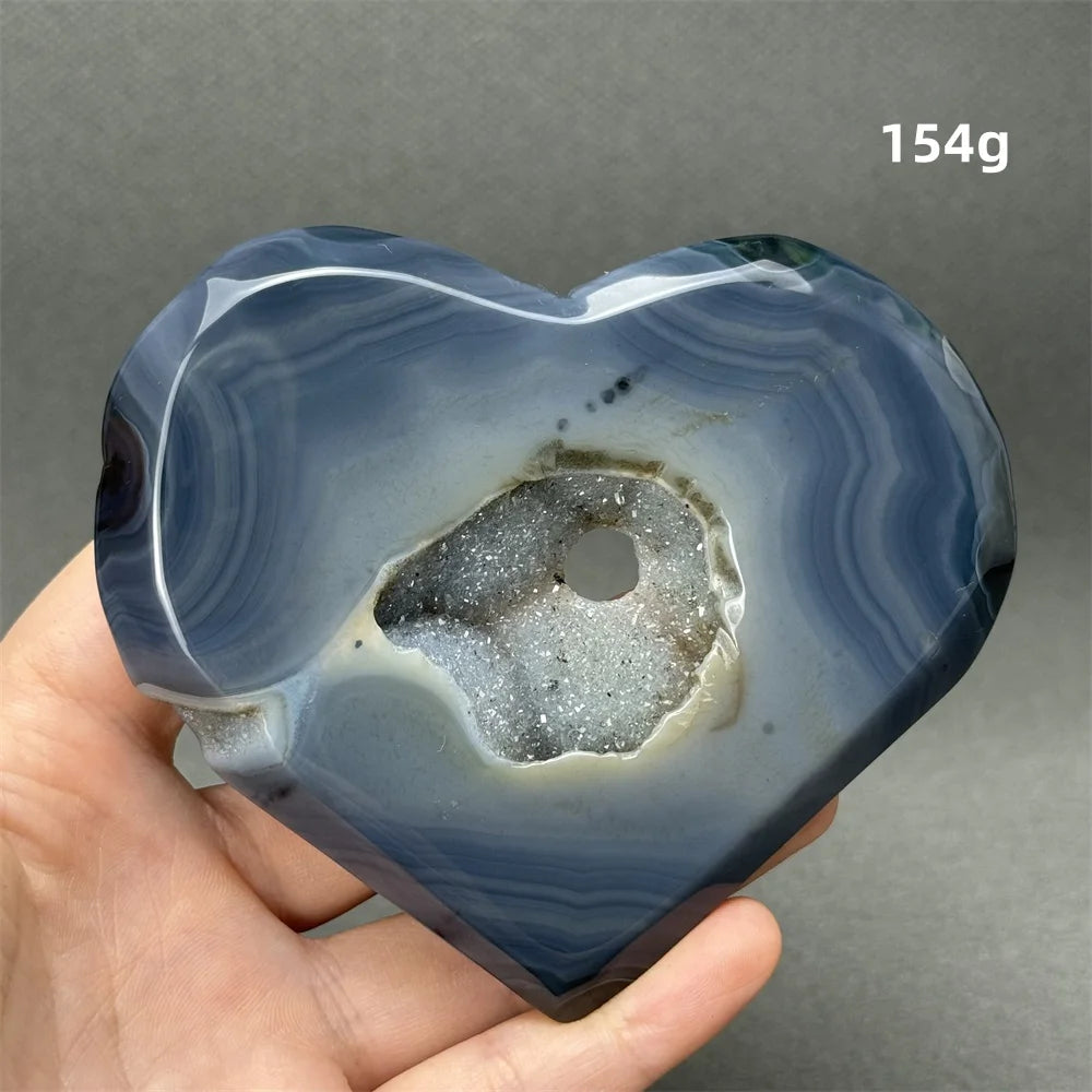 Grey Agate Geode Heart-ToShay.org
