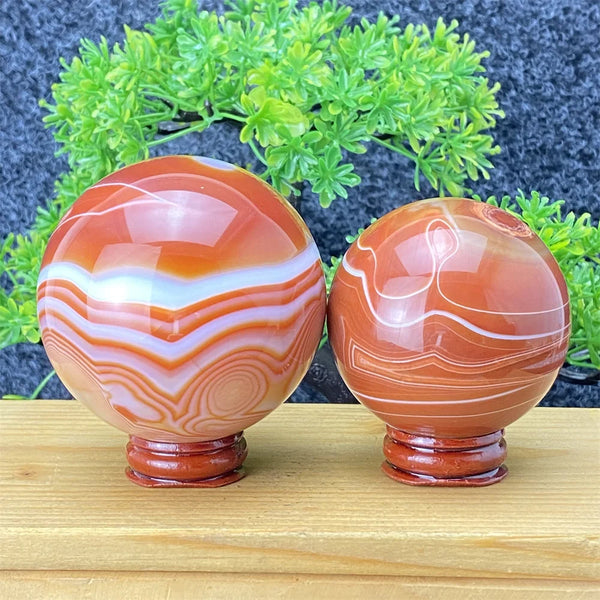 Red Striped Agate Ball-ToShay.org