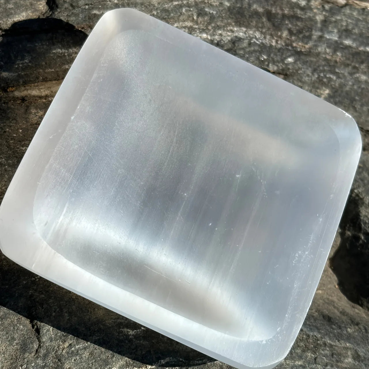 White Selenite Plate-ToShay.org
