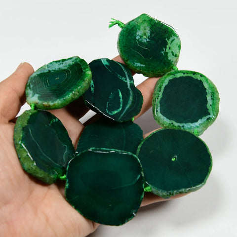 APDGG Big Green Agate Freeform Large and thin slices Cut Oval Peace buckle Real Gems Stone Slab Loose Beads Jewelry Making DIY-ToShay.org