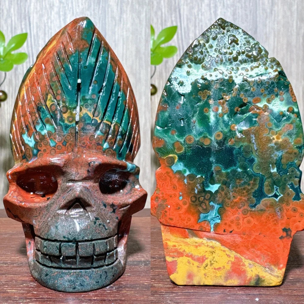 Green Ocean Jasper Skull-ToShay.org