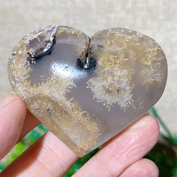 Yellow Hair Agate Heart-ToShay.org