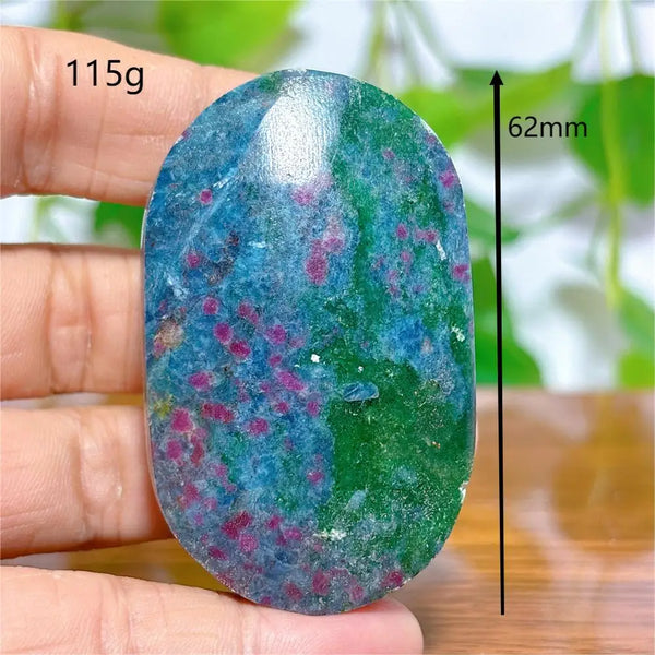 Red Ruby Zoisite Palm Stone-ToShay.org