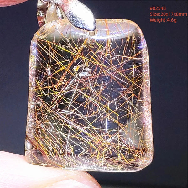 Gold Rutilated Quartz Pendant-ToShay.org