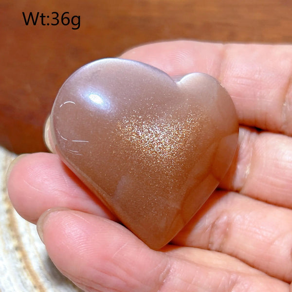 Orange Peach Moonstone Heart-ToShay.org