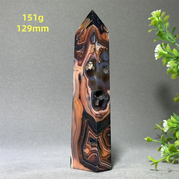 Black Red Striped Agate Obelisk-ToShay.org