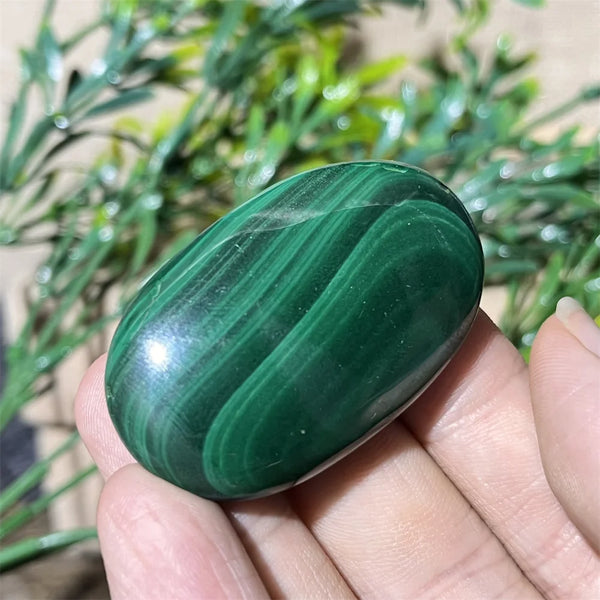 Green Malachite Palm Stone-ToShay.org