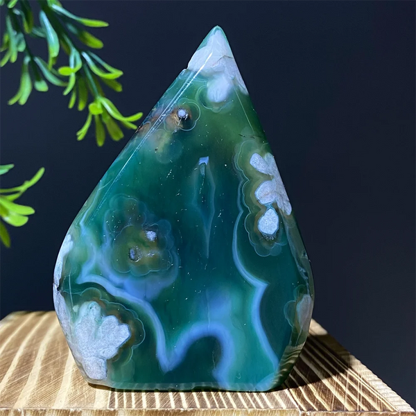 Green Flower Agate Flame-ToShay.org