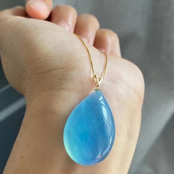 Blue Aquamarine Pendant-ToShay.org