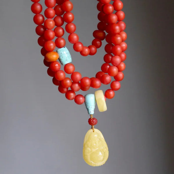 Red Agate Buddha Beads-ToShay.org