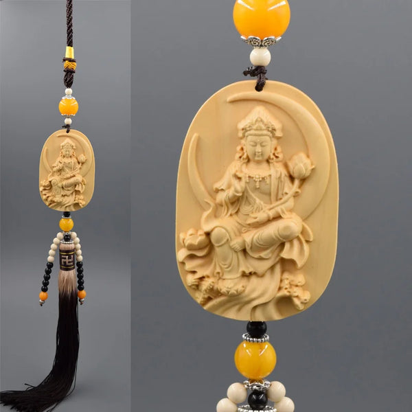 Wood Carved Buddha Pendant-ToShay.org