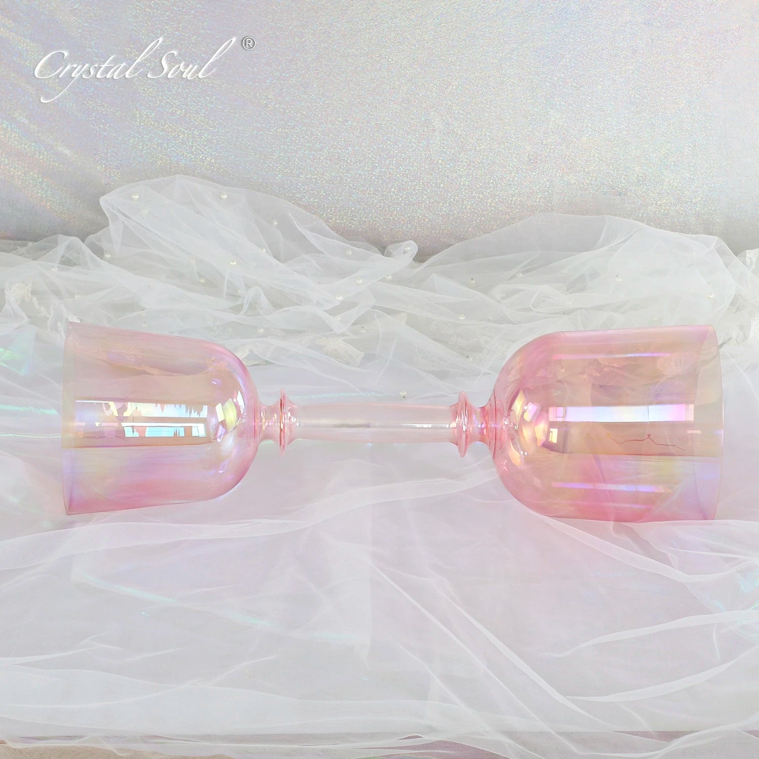 CrystalSoul 432Hz pink Double Headed Crystal Chalice Holy Grail Perfect Pitch Customized Tone-ToShay.org