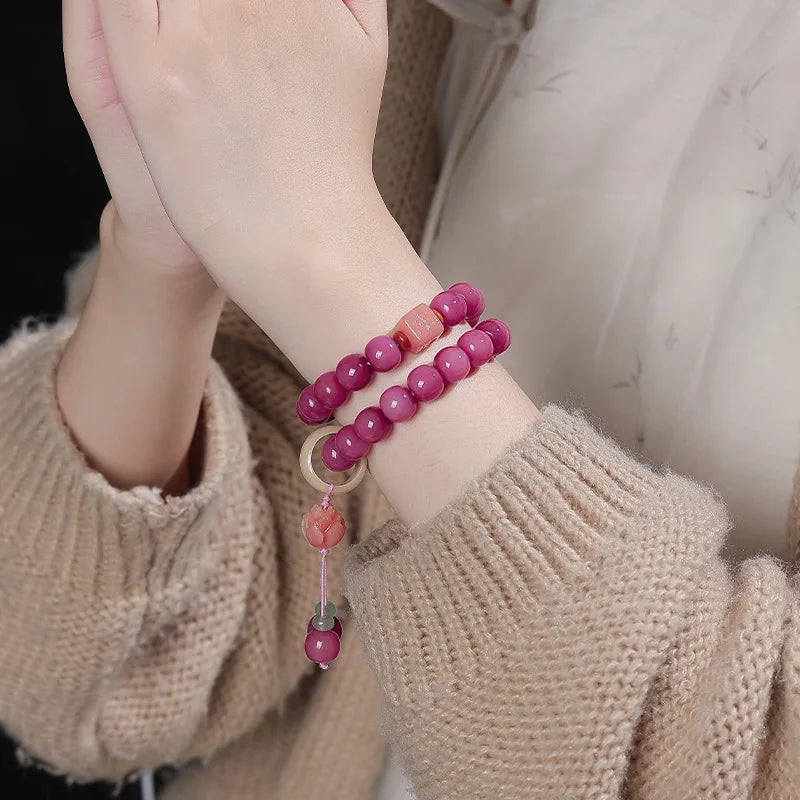 Pink Bodhi Buddha Beads-ToShay.org