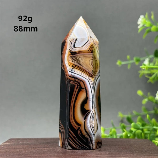 Black Red Agate Stripe Obelisk-ToShay.org