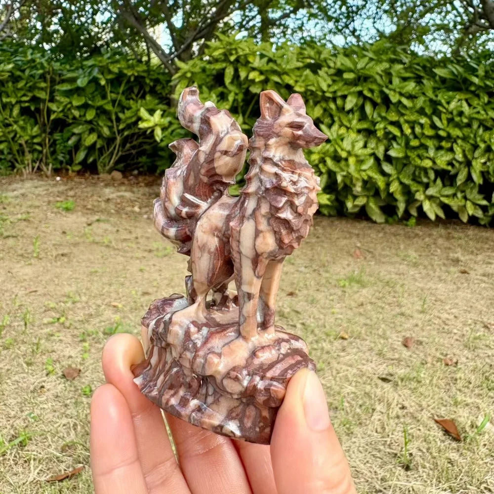 Red Stone Quartz Nine Tailed Fox-ToShay.org