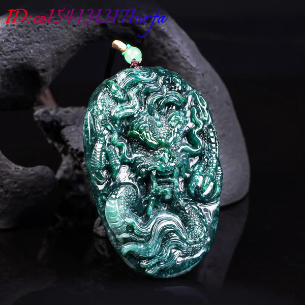 Green Jadeite Dragon Pendant-ToShay.org