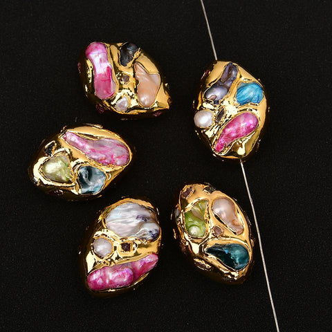Gold Baroque Shell Beads-ToShay.org