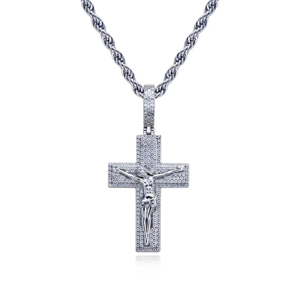 Silver Cross Pendant Necklace-ToShay.org