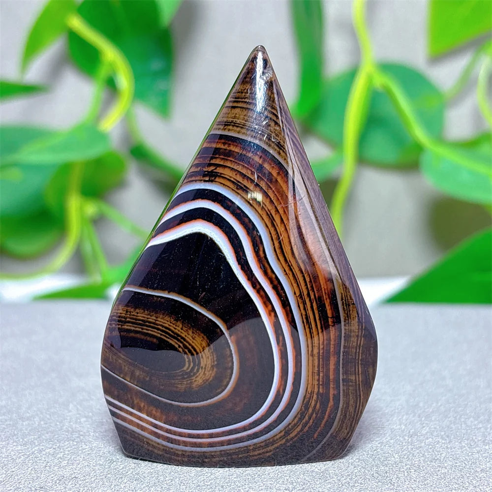 Black Red Silk Agate Flame-ToShay.org