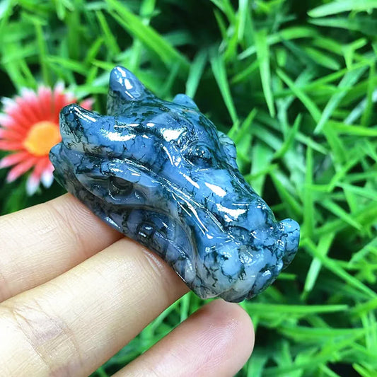 Blue Agate Hippopotamus Head-ToShay.org