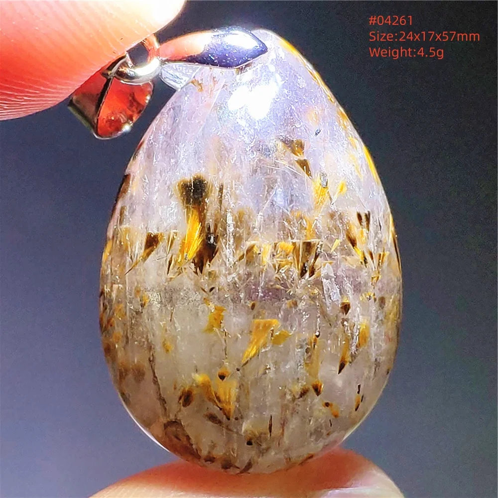 Purple Rutilated Auralite Pendant-ToShay.org