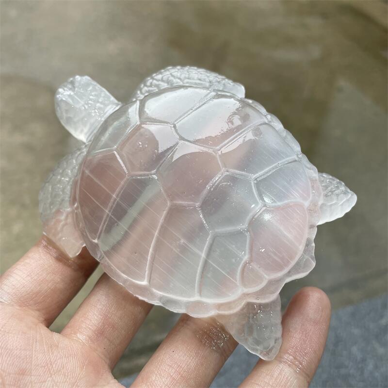 Natural White Selenite Crystal Tortoise - Feng Shui Healing Stone for Peace & Cleansing-ToShay.org