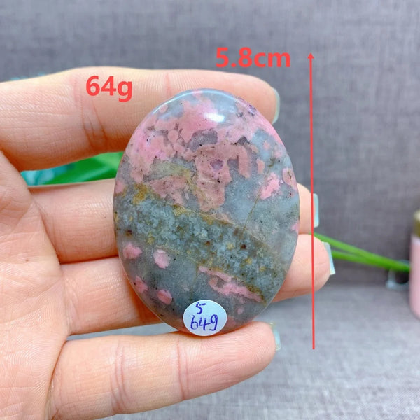 Pink Rhodonite Palm Stones-ToShay.org