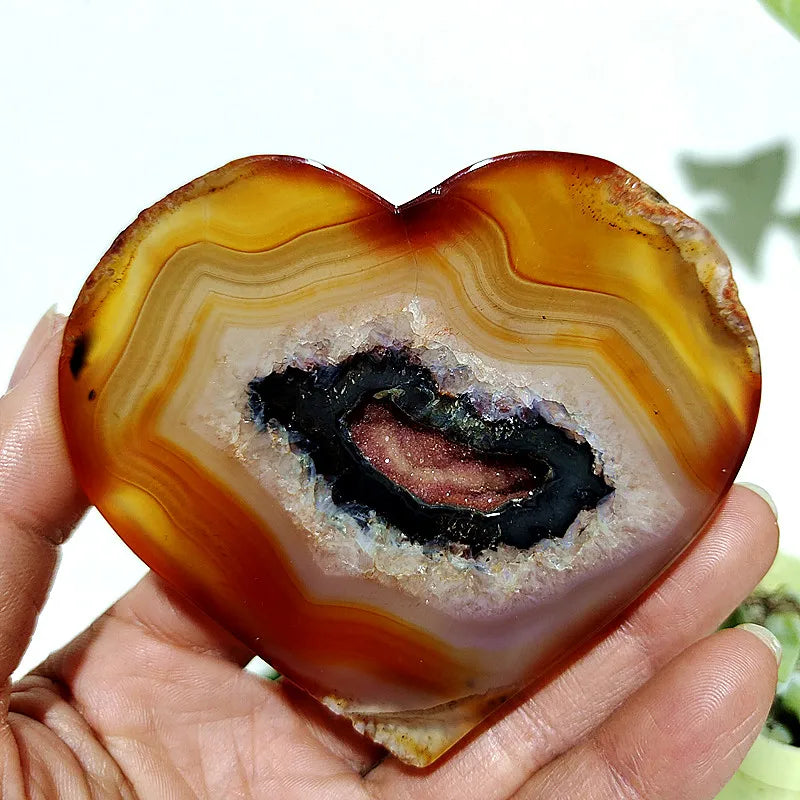 Red Agate Geode Heart-ToShay.org