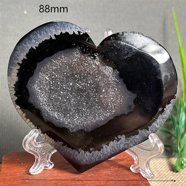 Black Agate Cluster Heart-ToShay.org