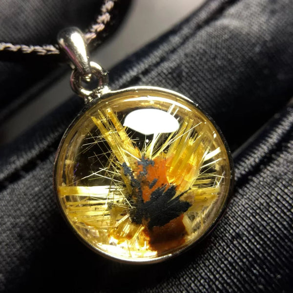 Gold Rutilated Quartz Pendant-ToShay.org