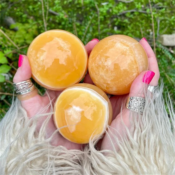 Orange Calcite Crystal Ball-ToShay.org