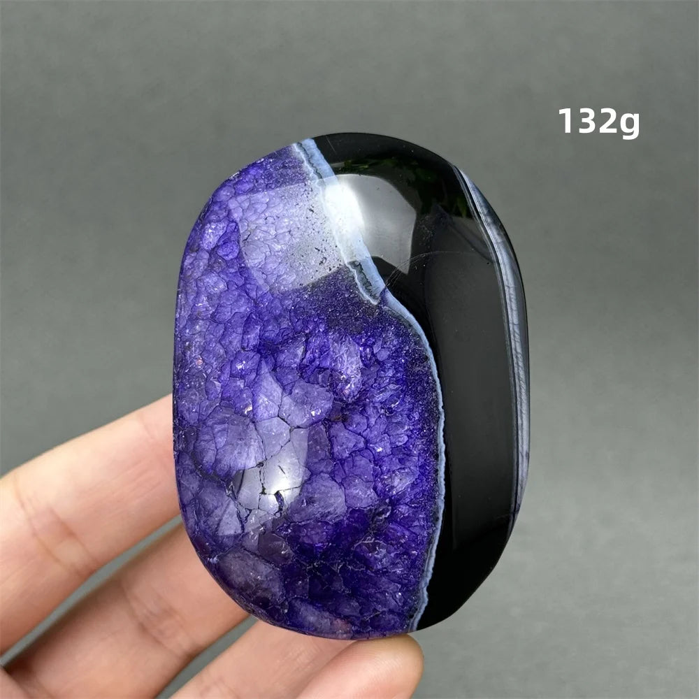 Purple Agate Palm Stone-ToShay.org